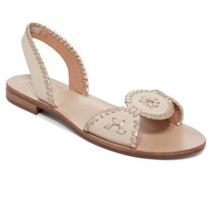Jack Rogers Liliana Natural Metallic Flat Sandals